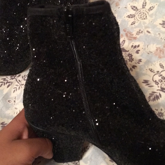 FLASH SALE!!!!! Topshop Black Ankle Glitter Boots - Picture 5 of 5